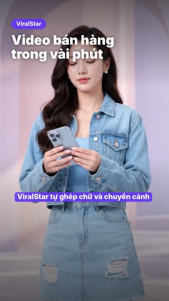 Khung hình video bán hàng có tên sản phẩm và chữ chạy